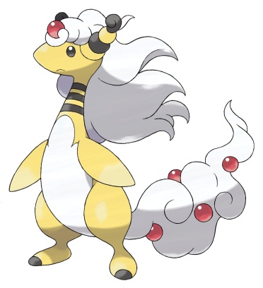 This is Mega Ampharos, it has the hair of a true warrior. 